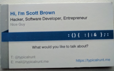 My Business Card.  Yup, blurry.